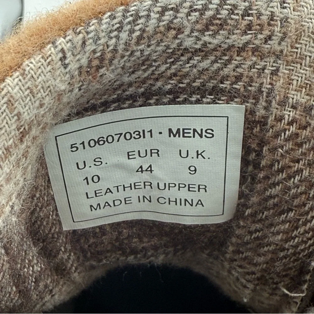 Men's Levi’s Brown Gregory Neo Leather Wool Moc Toe Comfort‎ Lace-Up Boots Sz 10